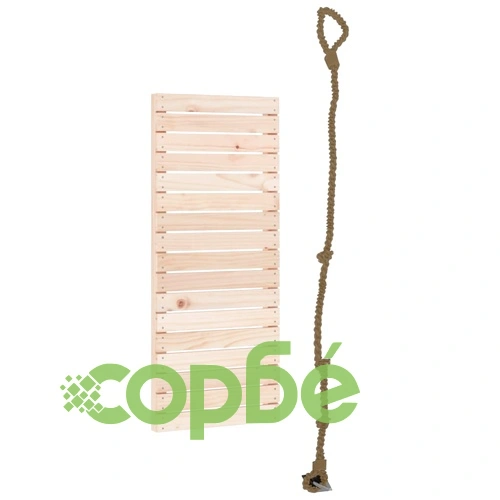 Стена за катерене с въже 44,5x5x108 см масивна борова дървесина ➤ топ цена ➤ sorbe.bg