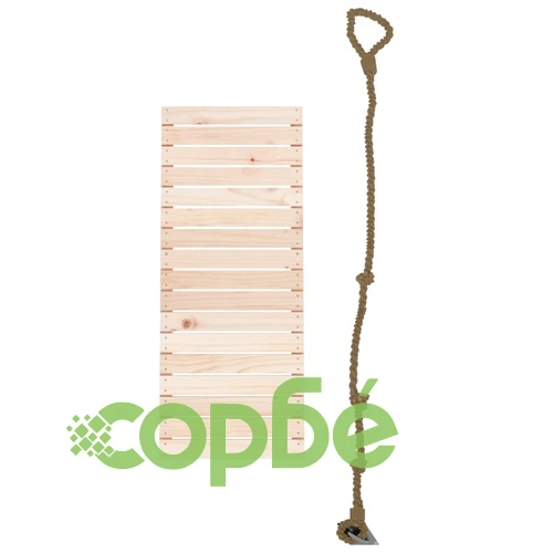 Стена за катерене с въже 44,5x5x108 см масивна борова дървесина ➤ топ цена ➤ sorbe.bg