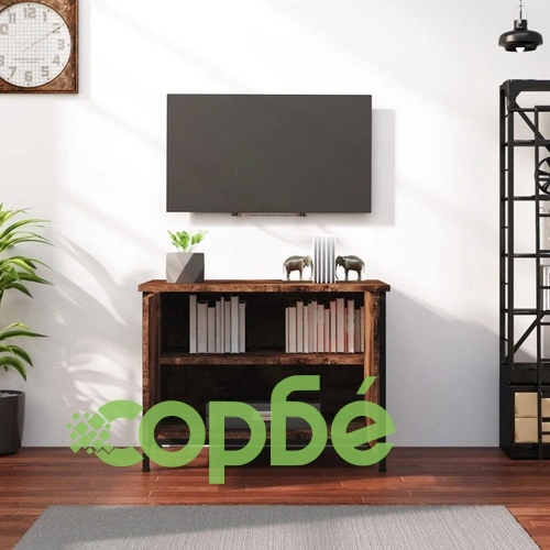 ТВ шкаф с врати, oпушен дъб, 60x35x45 см, инженерно дърво ➤ топ цена ➤ sorbe.bg