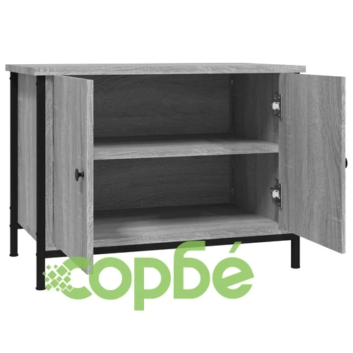 ТВ шкаф с врати, сив сонома, 60x35x45 см, инженерно дърво ➤ топ цена ➤ sorbe.bg