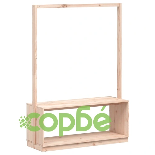 Стойка за дрехи и рафт за обувки 113x40x157,5 см бор масив ➤ топ цена ➤ sorbe.bg