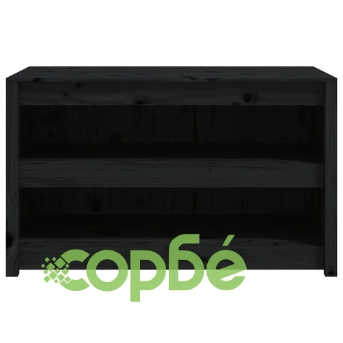 Кухненски шкаф за открито, черен, 106x55x64 см, бор масив ➤ топ цена ➤ sorbe.bg