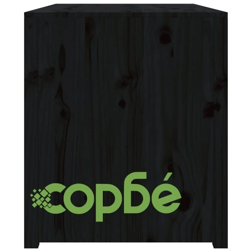 Кухненски шкаф за открито, черен, 106x55x64 см, бор масив ➤ топ цена ➤ sorbe.bg