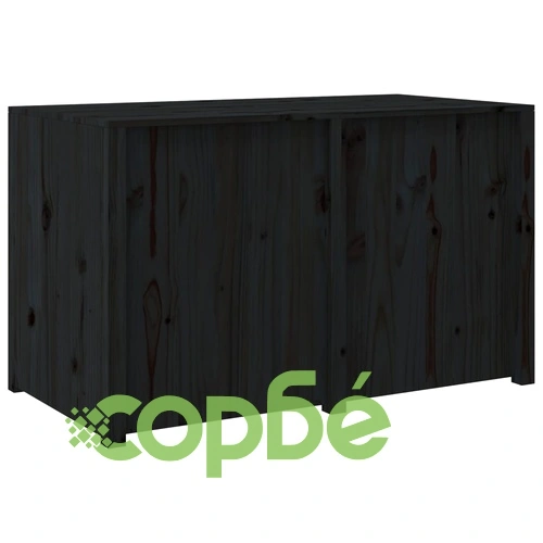 Кухненски шкаф за открито, черен, 106x55x64 см, бор масив ➤ топ цена ➤ sorbe.bg