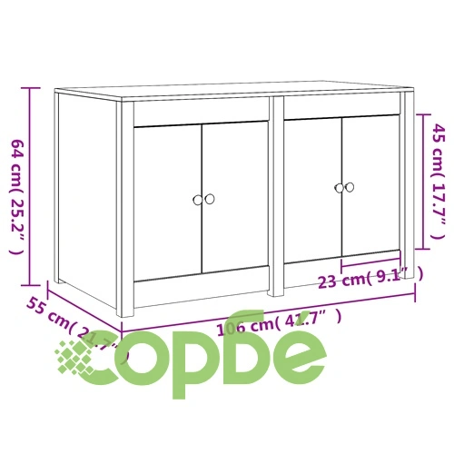 Кухненски шкаф за открито, 106x55x64 см, бор масив ➤ топ цена ➤ sorbe.bg