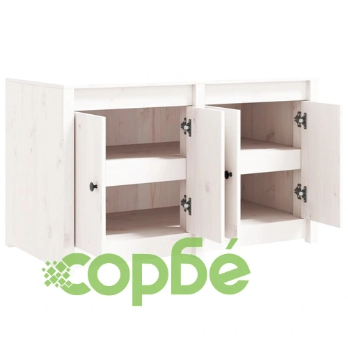 Кухненски шкаф за открито, бял, 106x55x64 см, бор масив ➤ топ цена ➤ sorbe.bg