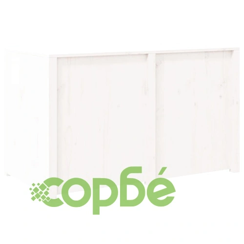 Кухненски шкаф за открито, бял, 106x55x64 см, бор масив ➤ топ цена ➤ sorbe.bg