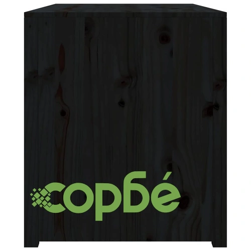 Кухненски шкаф за открито, черен, 106x55x64 см, бор масив ➤ топ цена ➤ sorbe.bg