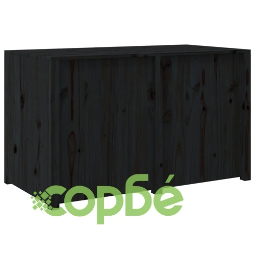 Кухненски шкаф за открито, черен, 106x55x64 см, бор масив ➤ топ цена ➤ sorbe.bg