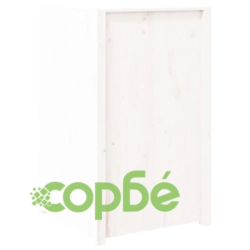 Кухненски шкаф за открито, бял, 55x55x92 см, бор масив ➤ топ цена ➤ sorbe.bg