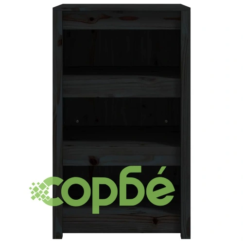 Кухненски шкаф за открито, черен, 55x55x92 см, бор масив ➤ топ цена ➤ sorbe.bg