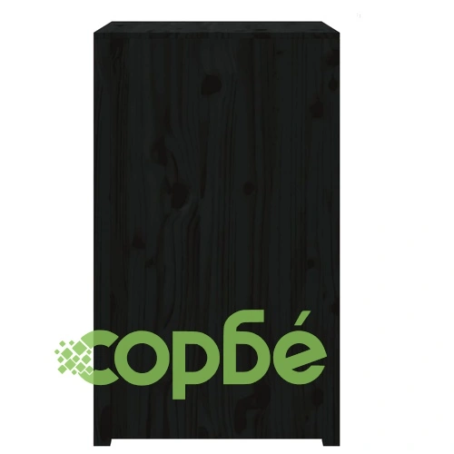 Кухненски шкаф за открито, черен, 55x55x92 см, бор масив ➤ топ цена ➤ sorbe.bg