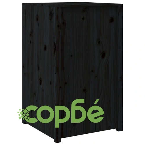 Кухненски шкаф за открито, черен, 55x55x92 см, бор масив ➤ топ цена ➤ sorbe.bg