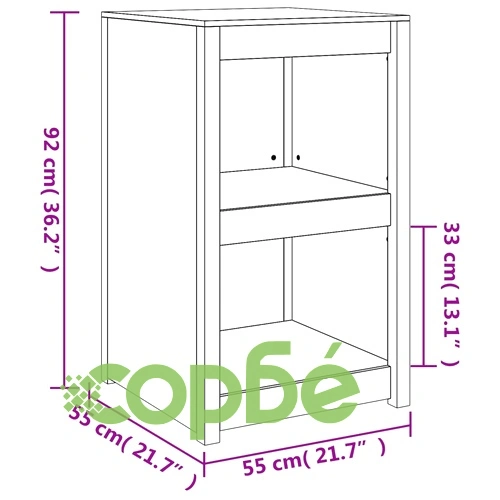Кухненски шкаф за открито, 55x55x92 см, дугласко дърво масив ➤ топ цена ➤ sorbe.bg