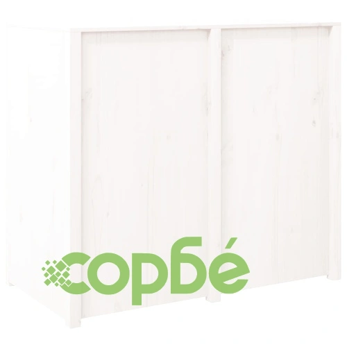 Кухненски шкаф за открито, бял, 106x55x92 см, бор масив ➤ топ цена ➤ sorbe.bg