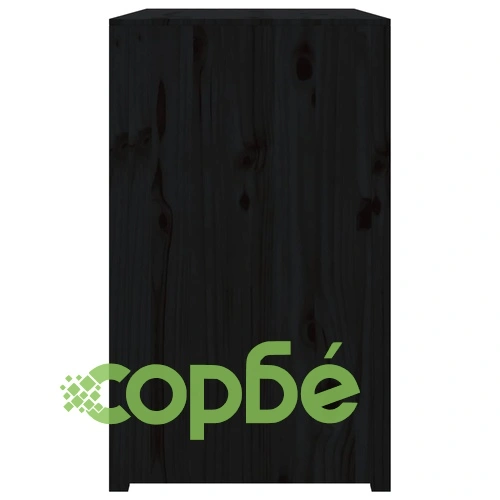 Кухненски шкаф за открито, черен, 106x55x92 см, бор масив ➤ топ цена ➤ sorbe.bg