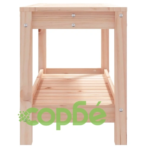 Градинска пейка, 82,5x35x45 см, борово дърво масив ➤ топ цена ➤ sorbe.bg