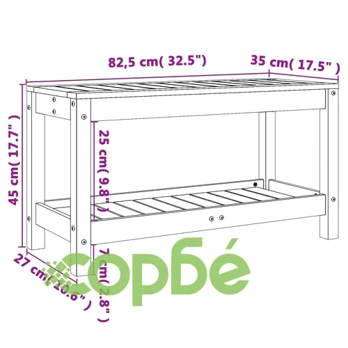 Градинска пейка 82,5x35x45 см масивна дугласка дървесина ➤ топ цена ➤ sorbe.bg