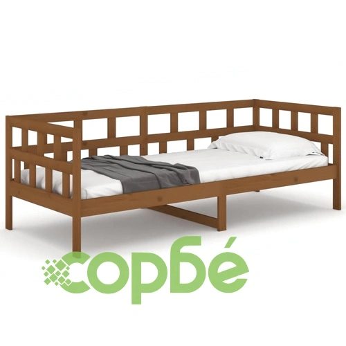 Дневно легло, меденокафяво, борово дърво масив, 80x200 см ➤ топ цена ➤ sorbe.bg