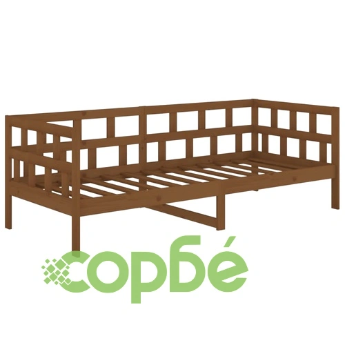Дневно легло, меденокафяво, борово дърво масив, 80x200 см ➤ топ цена ➤ sorbe.bg