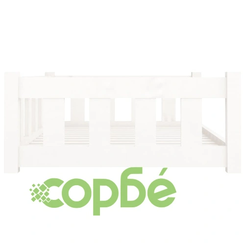 Кучешко легло, бяло, 95,5x65,5x28 см, борова дървесина масив ➤ топ цена ➤ sorbe.bg