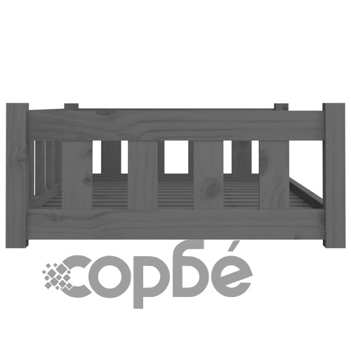 Кучешко легло, Сиво, 95,5x65,5x28 см, борова дървесина масив ➤ топ цена ➤ sorbe.bg
