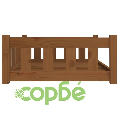 Кучешко легло, меденокафяво, 95,5x65,5x28 см, бор масив ➤ топ цена ➤ sorbe.bg