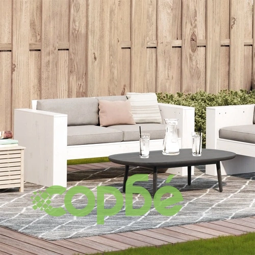 Градински диван, 2-местен, бял, 134x60x62 см, бор масив ➤ топ цена ➤ sorbe.bg