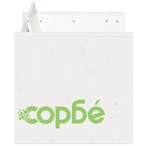 Градински диван, 2-местен, бял, 134x60x62 см, бор масив ➤ топ цена ➤ sorbe.bg