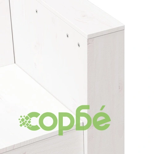 Градински диван, 2-местен, бял, 134x60x62 см, бор масив ➤ топ цена ➤ sorbe.bg