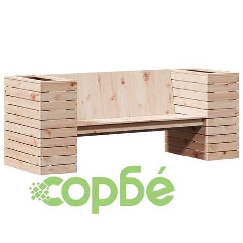 Пейка със саксии, 167,5x60x65 см, борово дърво масив ➤ топ цена ➤ sorbe.bg