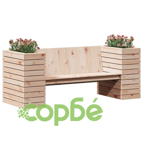 Пейка със саксии, 167,5x60x65 см, борово дърво масив ➤ топ цена ➤ sorbe.bg