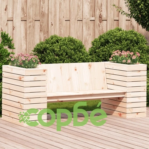 Пейка със саксии, 167,5x60x65 см, борово дърво масив ➤ топ цена ➤ sorbe.bg