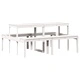 Пикник маса, бяла, 160x134x75 см, борово дърво масив