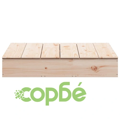 Пясъчник с капак 111x111x19,5 см борово дърво масив ➤ топ цена ➤ sorbe.bg