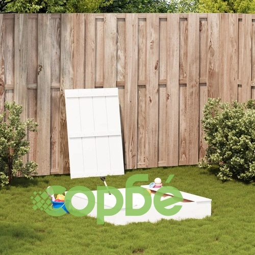 Пясъчник с капак бял 111x111x19,5 см бор масив ➤ топ цена ➤ sorbe.bg