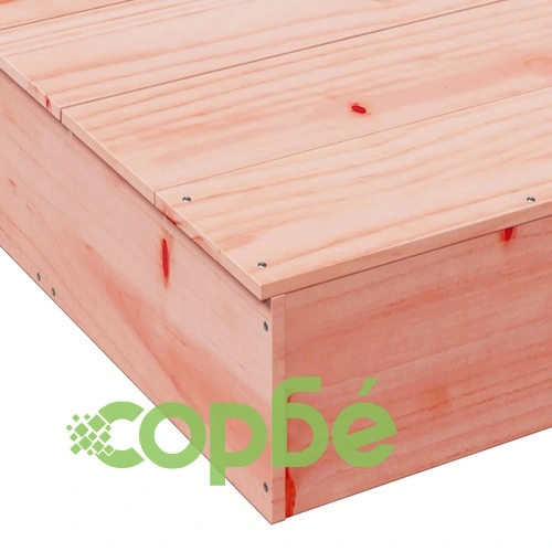 Пясъчник с капак 111x111x19,5 см дугласко масивно дърво ➤ топ цена ➤ sorbe.bg