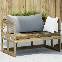 Градински диван пейка, разтегателен, импрегниран бор