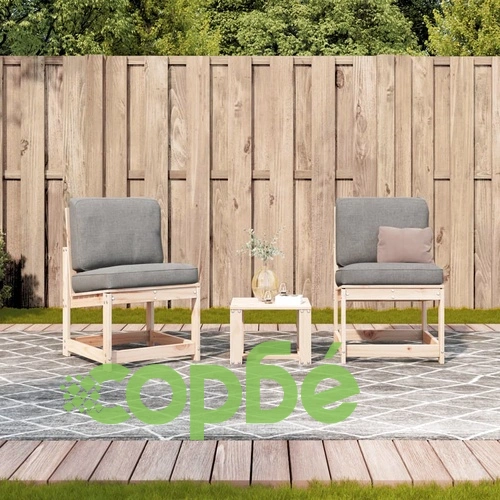 Градински лаундж комплект, 3 части, борово дърво масив ➤ топ цена ➤ sorbe.bg