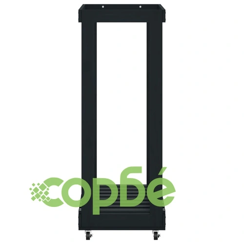 Поставка за дърва с колелца, черна, 76,5x40x108 см, бор масив ➤ топ цена ➤ sorbe.bg