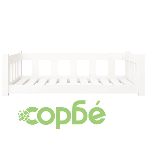 Кучешко легло, бяло, 95,5x65,5x28 см, борова дървесина масив ➤ топ цена ➤ sorbe.bg