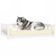 Кучешко легло, бяло, 105,5x75,5x28 см, борова дървесина масив