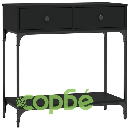 Конзолна маса, черна, 75x34,5x75 см, инженерно дърво ➤ топ цена ➤ sorbe.bg