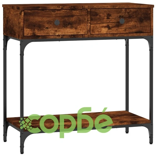 Конзолна маса, опушен дъб, 75x34,5x75 см, инженерно дърво ➤ топ цена ➤ sorbe.bg