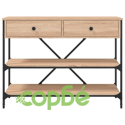 Конзолна маса с чекмеджета и рафтове сонома дъб инженерно дърво ➤ топ цена ➤ sorbe.bg