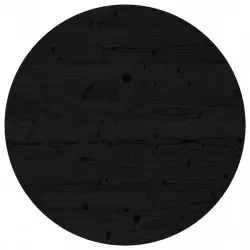Плот за маса, кръгъл, черен, Ø80x3 см, бор масив