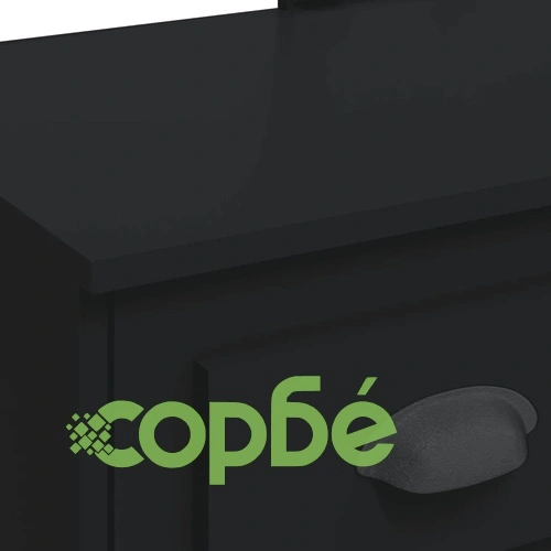 Тоалетка с LED лампи, черна, 90x42x132,5 см ➤ топ цена ➤ sorbe.bg