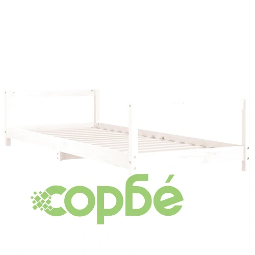 Рамка за детско легло бяла 80x200 см масивна чамова дървесина ➤ топ цена ➤ sorbe.bg