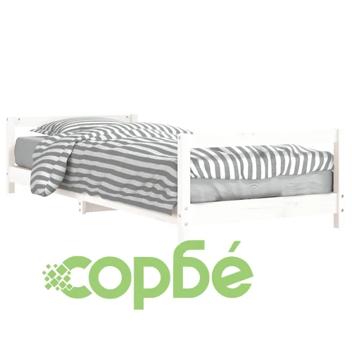 Рамка за детско легло бяла 90x200 см масивна борова дървесина ➤ топ цена ➤ sorbe.bg