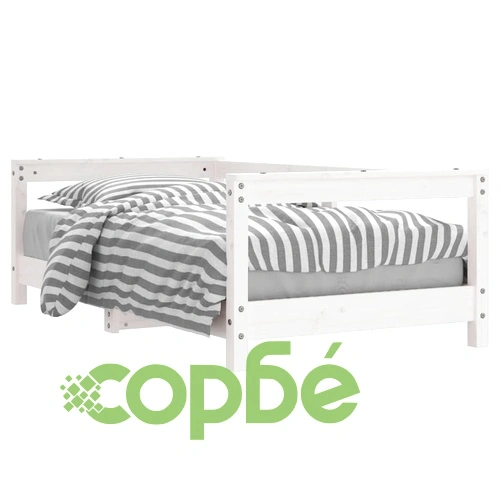 Рамка за детско легло, бяла, 70x140 см, бор масив ➤ топ цена ➤ sorbe.bg